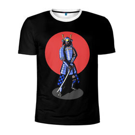 Мужская футболка 3D спортивная с принтом Самурай, японское солнце в Тюмени, 100% полиэстер с улучшенными характеристиками | приталенный силуэт, круглая горловина, широкие плечи, сужается к линии бедра | азия | воин | катана | меч | сегун | сэнсэй | харакири | честь | японец | япония