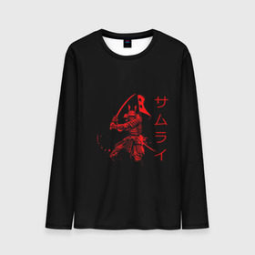 Мужской лонгслив 3D с принтом Японские иероглифы - самурай в Тюмени, 100% полиэстер | длинные рукава, круглый вырез горловины, полуприлегающий силуэт | Тематика изображения на принте: азия | воин | катана | меч | сегун | сэнсэй | харакири | честь | японец | япония