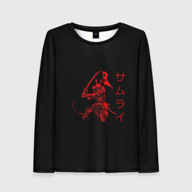 Женский лонгслив 3D с принтом Японские иероглифы - самурай в Тюмени, 100% полиэстер | длинные рукава, круглый вырез горловины, полуприлегающий силуэт | азия | воин | катана | меч | сегун | сэнсэй | харакири | честь | японец | япония