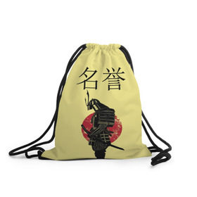 Рюкзак-мешок 3D с принтом Японский самурай (честь) в Тюмени, 100% полиэстер | плотность ткани — 200 г/м2, размер — 35 х 45 см; лямки — толстые шнурки, застежка на шнуровке, без карманов и подкладки | meiyo | самурай | япония