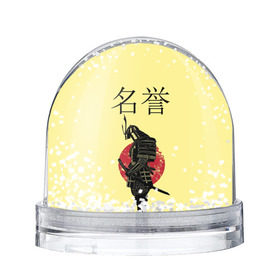 Снежный шар с принтом Японский самурай (честь) в Тюмени, Пластик | Изображение внутри шара печатается на глянцевой фотобумаге с двух сторон | meiyo | самурай | япония