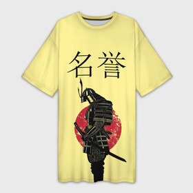 Платье-футболка 3D с принтом Японский самурай (честь) в Тюмени,  |  | Тематика изображения на принте: meiyo | самурай | япония