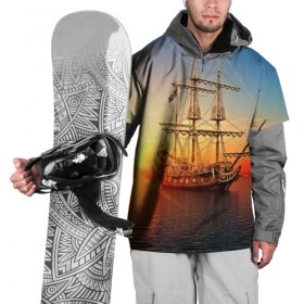 Накидка на куртку 3D с принтом Фрегат в Тюмени, 100% полиэстер |  | 3d | blue | брызги | вмф | вода | военный | волны | исторический | капли | корабль | лето | море | моряк | океан | природа | фрегат | шторм