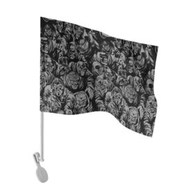 Флаг для автомобиля с принтом Zombie rush в Тюмени, 100% полиэстер | Размер: 30*21 см | Тематика изображения на принте: dead | mosh | rush | walking | zombie | зомби | мертвецы | раш | ходячие