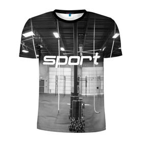 Мужская футболка 3D спортивная с принтом Спортзал в Тюмени, 100% полиэстер с улучшенными характеристиками | приталенный силуэт, круглая горловина, широкие плечи, сужается к линии бедра | crossfit | атлетика | зал | качалка | кроссфит | тренажер | тяжелая | фитнес