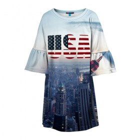 Детское платье 3D с принтом Город New York в Тюмени, 100% полиэстер | прямой силуэт, чуть расширенный к низу. Круглая горловина, на рукавах — воланы | new york | америка | бейсбол | буквы n y | город | классная | логотип | мегаполис | надпись | нью йорк | нью йорк янкиз | прикольная картинка | сша | штаты | я люблю красивая | янки