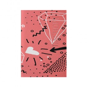 Обложка для паспорта матовая кожа с принтом pattern story в Тюмени, натуральная матовая кожа | размер 19,3 х 13,7 см; прозрачные пластиковые крепления | Тематика изображения на принте: 3d | pop art | triangle | абстракция | геометрия | другие | поп арт | яркие
