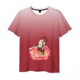 Мужская футболка 3D с принтом Erza Scarlet (Fairy Tail) в Тюмени, 100% полиэфир | прямой крой, круглый вырез горловины, длина до линии бедер | Тематика изображения на принте: 