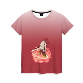 Женская футболка 3D с принтом Erza Scarlet (Fairy Tail) в Тюмени, 100% полиэфир ( синтетическое хлопкоподобное полотно) | прямой крой, круглый вырез горловины, длина до линии бедер | 