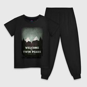 Детская пижама хлопок с принтом Twin Peaks в Тюмени, 100% хлопок |  брюки и футболка прямого кроя, без карманов, на брюках мягкая резинка на поясе и по низу штанин
 | Тематика изображения на принте: twin peaks | дэвид линч | лес | лора палмер | сова | твин пикс | туман