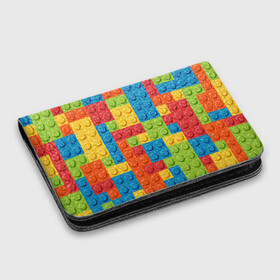 Картхолдер с принтом с принтом Лего в Тюмени, натуральная матовая кожа | размер 7,3 х 10 см; кардхолдер имеет 4 кармана для карт; | lego | tetris | детальки | лего | разноцветные