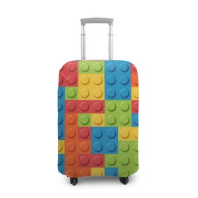 Чехол для чемодана 3D с принтом Лего в Тюмени, 86% полиэфир, 14% спандекс | двустороннее нанесение принта, прорези для ручек и колес | lego | tetris | детальки | лего | разноцветные
