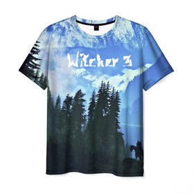Мужская футболка 3D с принтом Witcher 3 в Тюмени, 100% полиэфир | прямой крой, круглый вырез горловины, длина до линии бедер | gwent | gwent: the witcher card game | witcher 3 | ведьмак | гвинт | геральд | огонь | пламя