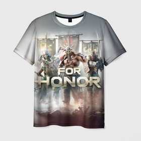 Мужская футболка 3D с принтом For honor 4 в Тюмени, 100% полиэфир | прямой крой, круглый вырез горловины, длина до линии бедер | for honor | honor | samurai | templar | viking | vikings | викинг | крестоносец | самурай | тамплиер