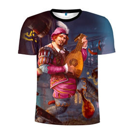 Мужская футболка 3D спортивная с принтом Лютик в Тюмени, 100% полиэстер с улучшенными характеристиками | приталенный силуэт, круглая горловина, широкие плечи, сужается к линии бедра | gwent | witcher | ведьмак | гвинт | геральт | лютик