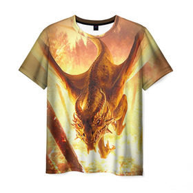 Мужская футболка 3D с принтом Дракон в Тюмени, 100% полиэфир | прямой крой, круглый вырез горловины, длина до линии бедер | gwent | witcher | ведьмак | гвинт | геральт | дракон