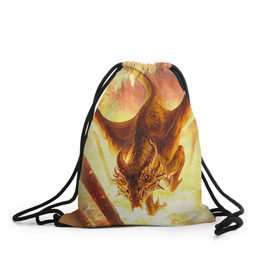 Рюкзак-мешок 3D с принтом Дракон в Тюмени, 100% полиэстер | плотность ткани — 200 г/м2, размер — 35 х 45 см; лямки — толстые шнурки, застежка на шнуровке, без карманов и подкладки | gwent | witcher | ведьмак | гвинт | геральт | дракон