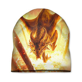 Шапка 3D с принтом Дракон в Тюмени, 100% полиэстер | универсальный размер, печать по всей поверхности изделия | gwent | witcher | ведьмак | гвинт | геральт | дракон