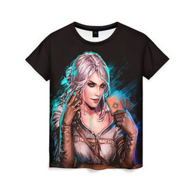 Женская футболка 3D с принтом Цири 1 в Тюмени, 100% полиэфир ( синтетическое хлопкоподобное полотно) | прямой крой, круглый вырез горловины, длина до линии бедер | gwent | witcher | ведьмак | гвинт | геральт | цири