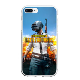 Чехол для iPhone 7Plus/8 Plus матовый с принтом Playerunknown`s battlegrounds 1 в Тюмени, Силикон | Область печати: задняя сторона чехла, без боковых панелей | Тематика изображения на принте: battleground | battlegrounds | playerunknown