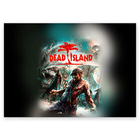 Поздравительная открытка с принтом Dead island 8 в Тюмени, 100% бумага | плотность бумаги 280 г/м2, матовая, на обратной стороне линовка и место для марки
 | dead | island | repticide | zombie | дэд айлэнд | зомби | мозги