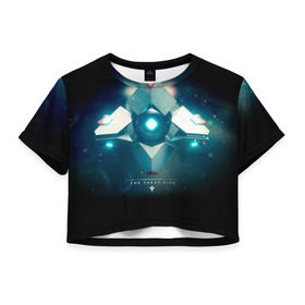Женская футболка 3D укороченная с принтом Destiny 4 в Тюмени, 100% полиэстер | круглая горловина, длина футболки до линии талии, рукава с отворотами | destiny | дестени | дэстэни | космос