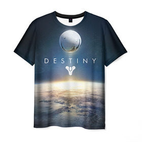 Мужская футболка 3D с принтом Destiny 11 в Тюмени, 100% полиэфир | прямой крой, круглый вырез горловины, длина до линии бедер | destiny | дестени | дэстэни | космос