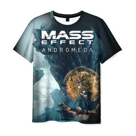 Мужская футболка 3D с принтом ME Andromeda 2 в Тюмени, 100% полиэфир | прямой крой, круглый вырез горловины, длина до линии бедер | andromeda | effect | андромеда | массб эффект | эфект