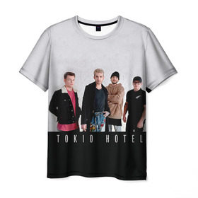 Мужская футболка 3D с принтом Tokio Hotel в Тюмени, 100% полиэфир | прямой крой, круглый вырез горловины, длина до линии бедер | Тематика изображения на принте: 2017 | dream machine | tokio hotel | билл каулитц | георг листинг | густав шефер | токийский отель | том каулиц