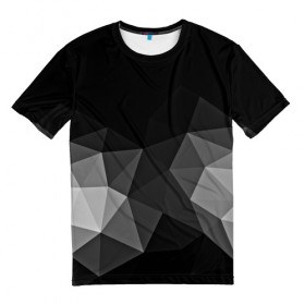Мужская футболка 3D с принтом Abstract gray в Тюмени, 100% полиэфир | прямой крой, круглый вырез горловины, длина до линии бедер | Тематика изображения на принте: abstraction | абстракция | геометрия | грани | изгиб | линии | полигоны | полосы | постель | розовый | сочетания | текстура | треугольники