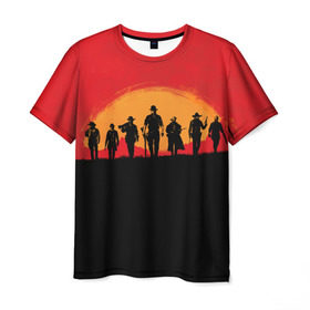 Мужская футболка 3D с принтом Red Dead Redemption 2 в Тюмени, 100% полиэфир | прямой крой, круглый вырез горловины, длина до линии бедер | rdr | red dead redemption 2