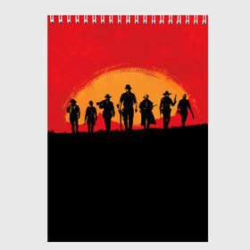 Скетчбук с принтом Red Dead Redemption 2 в Тюмени, 100% бумага
 | 48 листов, плотность листов — 100 г/м2, плотность картонной обложки — 250 г/м2. Листы скреплены сверху удобной пружинной спиралью | rdr | red dead redemption 2