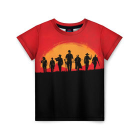 Детская футболка 3D с принтом Red Dead Redemption 2 в Тюмени, 100% гипоаллергенный полиэфир | прямой крой, круглый вырез горловины, длина до линии бедер, чуть спущенное плечо, ткань немного тянется | rdr | red dead redemption 2