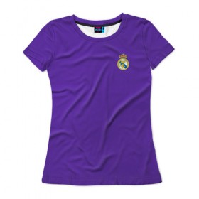 Женская футболка 3D с принтом Реал Мадрид в Тюмени, 100% полиэфир ( синтетическое хлопкоподобное полотно) | прямой крой, круглый вырез горловины, длина до линии бедер | madrid | real | королевский клуб | мадрид | примера | реал | футбол | чемпионат испании