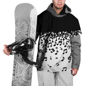 Накидка на куртку 3D с принтом Поглощение музыкой в Тюмени, 100% полиэстер |  | абстракция | арт | дизайн | музыка | ноты | ритм