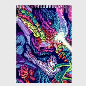 Скетчбук с принтом Hyper beast в Тюмени, 100% бумага
 | 48 листов, плотность листов — 100 г/м2, плотность картонной обложки — 250 г/м2. Листы скреплены сверху удобной пружинной спиралью | counter strike | cs | cs go | global offensive | hyper beast | гипер зверь | гиперзверь | контр страйк | контра | кс | тату | татуировка | яркая