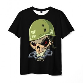 Мужская футболка 3D с принтом Dj Pirata в Тюмени, 100% полиэфир | прямой крой, круглый вырез горловины, длина до линии бедер | el kaio  maxi gen | helmet | skull | диджей пирата | каска | музыка | техно | череп | шлем