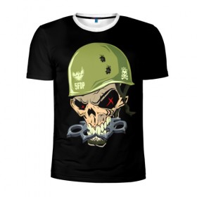 Мужская футболка 3D спортивная с принтом Dj Pirata в Тюмени, 100% полиэстер с улучшенными характеристиками | приталенный силуэт, круглая горловина, широкие плечи, сужается к линии бедра | el kaio  maxi gen | helmet | skull | диджей пирата | каска | музыка | техно | череп | шлем
