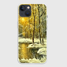 Чехол для iPhone 13 с принтом Сказочная зима в Тюмени,  |  | верхушки | вершины | горы | ели | ёлки | ёлочки | зима | красота | лес | небо | облака | пасмурно | пейзаж | сказка | сказочно | снег | сугробы | тени | тучи | холмы | чудесно