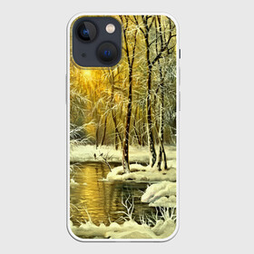 Чехол для iPhone 13 mini с принтом Сказочная зима в Тюмени,  |  | верхушки | вершины | горы | ели | ёлки | ёлочки | зима | красота | лес | небо | облака | пасмурно | пейзаж | сказка | сказочно | снег | сугробы | тени | тучи | холмы | чудесно
