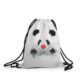Рюкзак-мешок 3D с принтом Панда в Тюмени, 100% полиэстер | плотность ткани — 200 г/м2, размер — 35 х 45 см; лямки — толстые шнурки, застежка на шнуровке, без карманов и подкладки | бант | китай | клоун | медведь | мишка | нос | панда