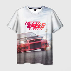 Мужская футболка 3D с принтом NFS PAYBACK в Тюмени, 100% полиэфир | прямой крой, круглый вырез горловины, длина до линии бедер | auto | cars | crew | dirt | grid | need | race | speed | split | авто | гонки | грид | дирт | машина | нфс | скорость | сплит | тачка