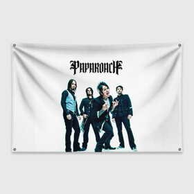 Флаг-баннер с принтом Paparoach 5 в Тюмени, 100% полиэстер | размер 67 х 109 см, плотность ткани — 95 г/м2; по краям флага есть четыре люверса для крепления | papa | papa roach | roach | альтернативный | группа | джекоби шэддикс | джерри хортон | метал | ню | нюметал | палермо | папа | папароач | папароч | роач | рок | роч | рэп | хард | хардрок | эсперанс