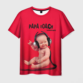 Мужская футболка 3D с принтом Paparoach 7 в Тюмени, 100% полиэфир | прямой крой, круглый вырез горловины, длина до линии бедер | Тематика изображения на принте: papa roach | roach | папа роач | папароач | папароч | роач | роч