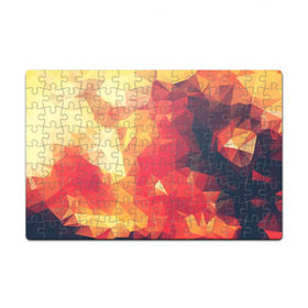 Пазл магнитный 126 элементов с принтом Низкополигональная текстура в Тюмени, полимерный материал с магнитным слоем | 126 деталей, размер изделия —  180*270 мм | lowpoly | желтый красный | оранжевый | полигон | полигоны | текстура