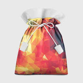 Подарочный 3D мешок с принтом Низкополигональная текстура в Тюмени, 100% полиэстер | Размер: 29*39 см | lowpoly | желтый красный | оранжевый | полигон | полигоны | текстура