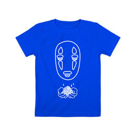Детская футболка хлопок с принтом безликий в Тюмени, 100% хлопок | круглый вырез горловины, полуприлегающий силуэт, длина до линии бедер | anime | ghost | унесённые призраками
