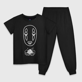 Детская пижама хлопок с принтом безликий в Тюмени, 100% хлопок |  брюки и футболка прямого кроя, без карманов, на брюках мягкая резинка на поясе и по низу штанин
 | Тематика изображения на принте: anime | ghost | унесённые призраками