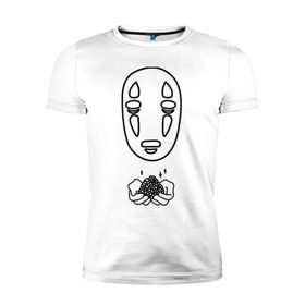 Мужская футболка премиум с принтом безликий в Тюмени, 92% хлопок, 8% лайкра | приталенный силуэт, круглый вырез ворота, длина до линии бедра, короткий рукав | Тематика изображения на принте: anime | ghost | унесённые призраками