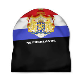 Шапка 3D с принтом Флаг и герб Нидерланды в Тюмени, 100% полиэстер | универсальный размер, печать по всей поверхности изделия | амстердам | голландия | европа